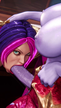 3D Futanari Lol Shyvana Fucks Fiora in Her Mouth and Pussy
