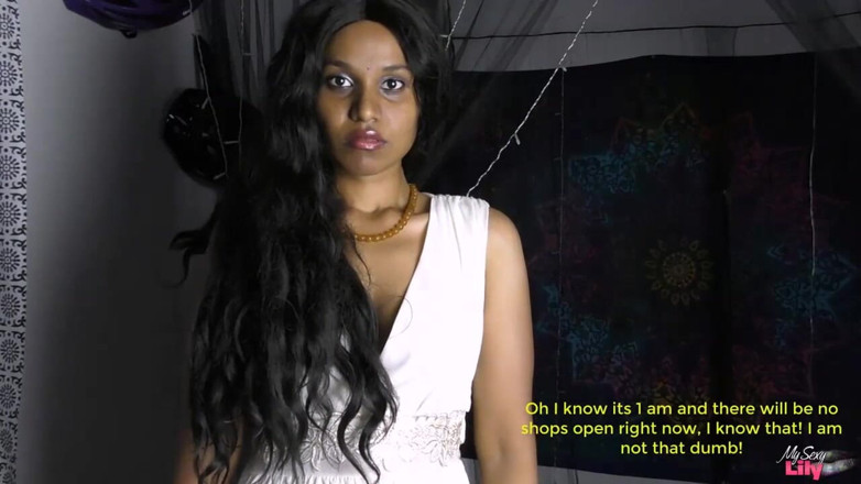Sexy Lily: Dark skin Indian girl Lily a naughty pornstar striptease masturbation (Indian...