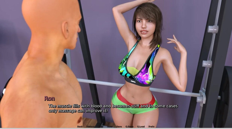 XXX Games Bunk: Laura lustvolles geheimnis - gameplay - rollenspiel - fitnessstudio - hüpfender arsch, hockt und...