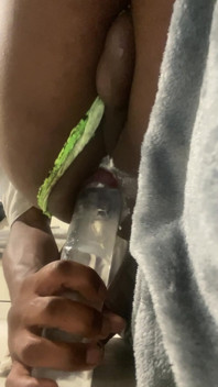 Black Solo Anal Sliding Green Jockmail Thong to the Side