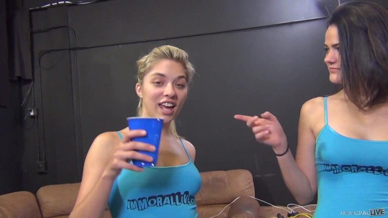 Immoral Live: Three of the sluttiest babes present the hottest fuck session...