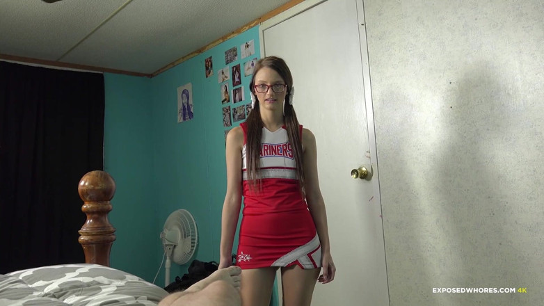 Exposed Whores Media: Farrah Valentine - Cheerleader gives her stepbrother a handjob to take...