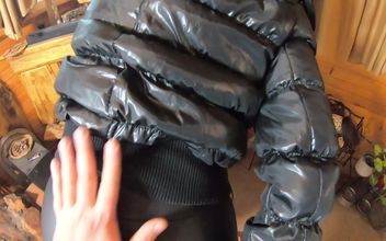 Milfycalla- a Lot of Cum on My Black Down Jacket and Black Leather Leggings 216
