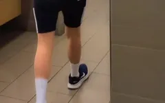 Femboy Wears Yoga Shorts Over Enema at Mall