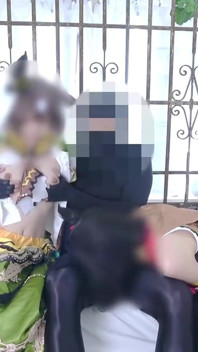 Cosplay Adult Woman Threesome Sex with Two Partners Group Scene