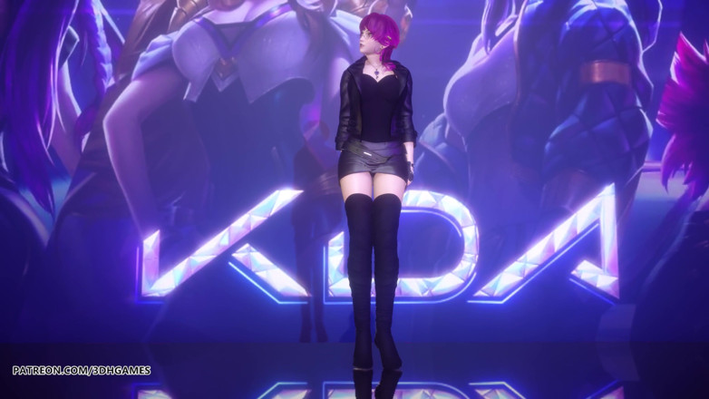 3D-Hentai Games: Exid [MMD] - Я и ты, Ahri Akali Evelynn, сексуальный стриптиз, лига легенд KDA