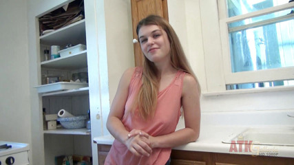 ATKIngdom Fans: Beautiful teen with big tits likes masturbating at casting