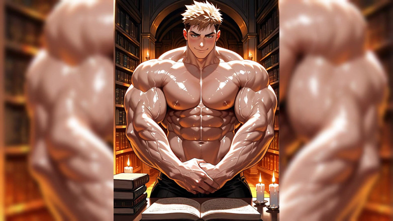Erotic Man: 無毛の筋肉の塊 AI スライドショー