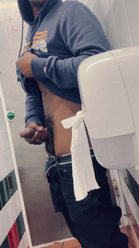 Black Cock Caught in Toilet