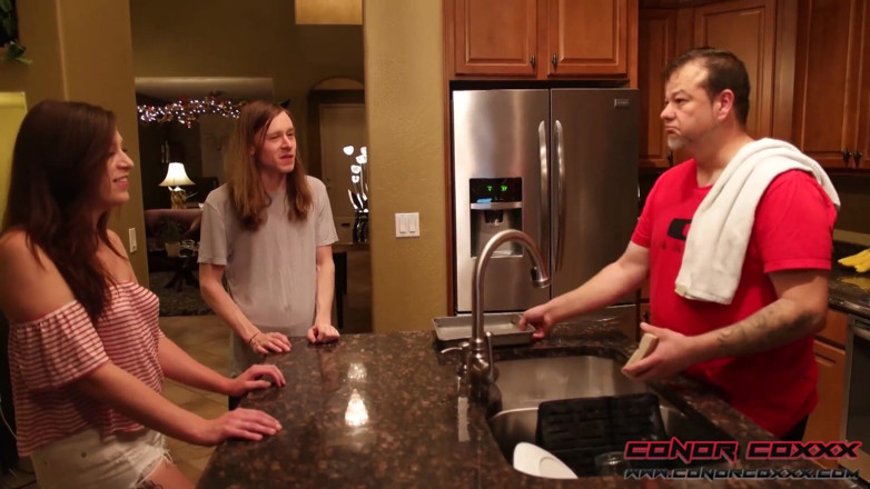 Horny Household: Getting in a Quick Fuck While Stepdad's Away