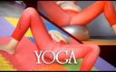 Regina Noir: Regina Noir. Seorang wanita dengan leotard yoga berlatih yoga di...