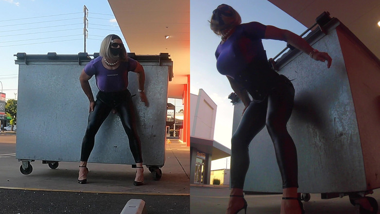 Muscle Sissy Slut Jessica: Perempuan jalang berotot terdedah dan dikongkek di tempat awam