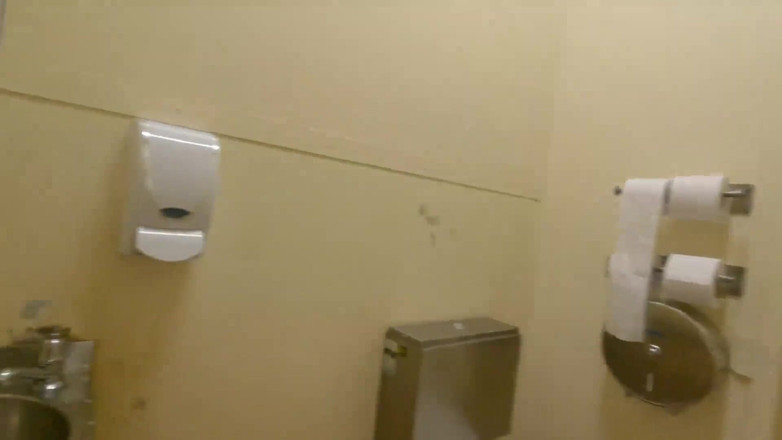 Chubbysexe: Pissing mess right next to a stranger - public restroom