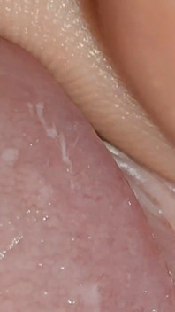 Wide Hole Filled with Pre Cum in Close up