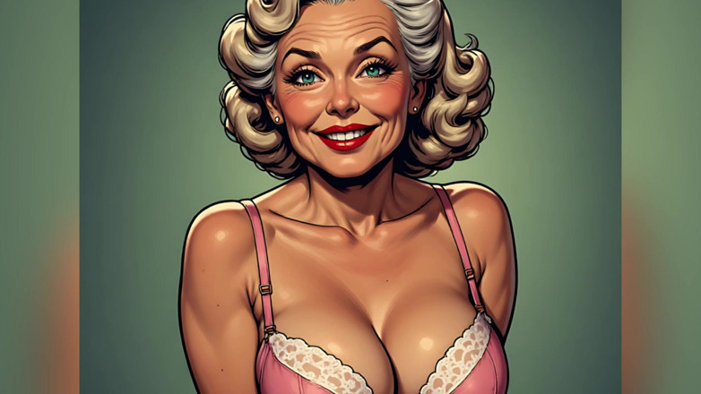 AI Porn: Retro Biustonosz i majtki Retro Pinup Art