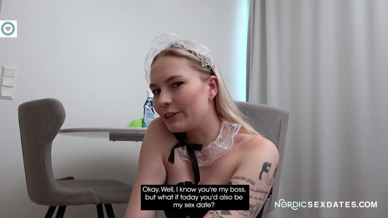 NORDICSEXDATES: Порно з Фінляндії: тінка-прибиральниця відтрахана чоловіком