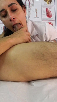 A Nurse Caught Him Jerking off-and Gave Him a Titty-job Until He Came in Her Mouth