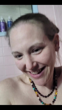 Taking a bath after getting cum on my tits