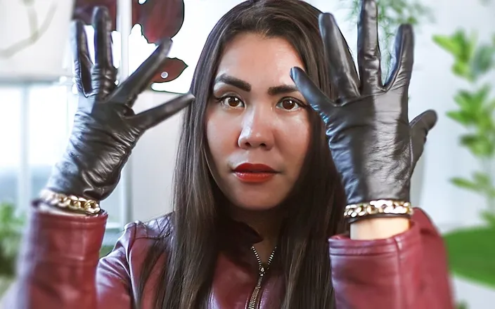 DominaFireOfficial: Leather Fetish Asmr with Gloves