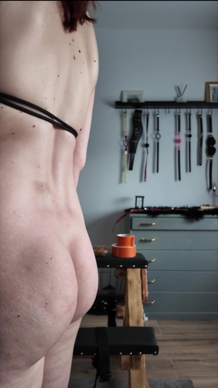 Elena917: Tits Bondage, Nipple Clamps Pulling, Crop Spanking