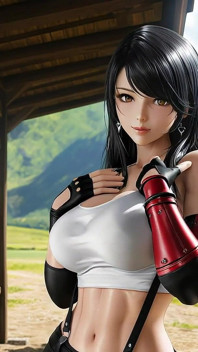 Final Fantasy 7 - parodia de Tifa Lockhart - generada por ia