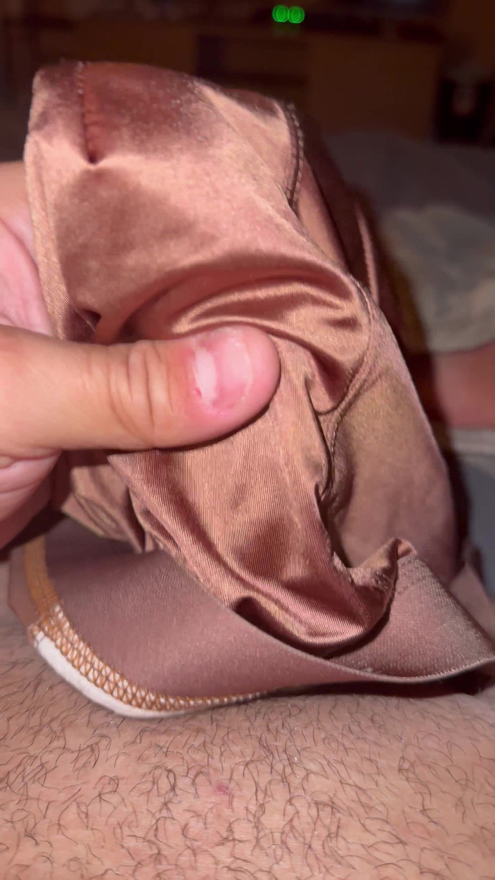Bigbrook45: Brown Satin Panties