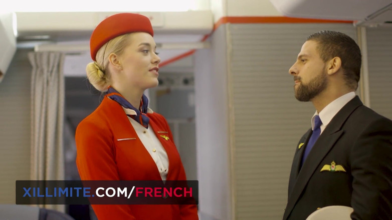 French girls at work: Dampfende Zwischenlandung mit der kabinenmannschaft