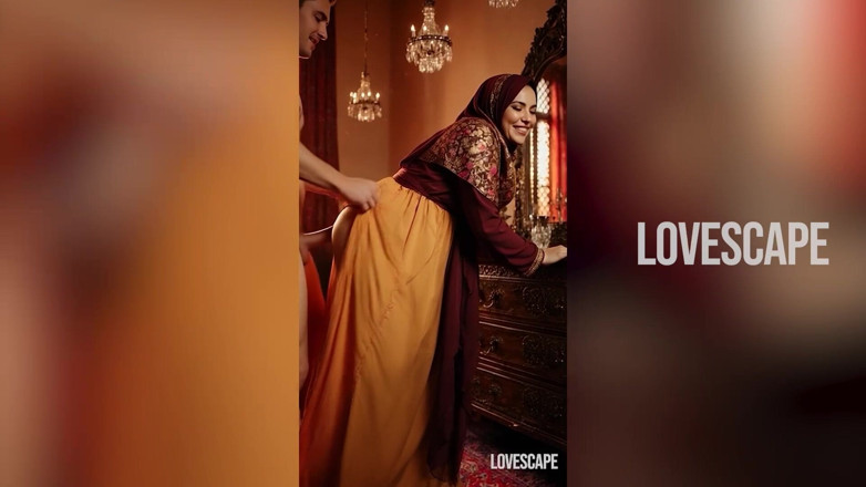 Lovescape: Principessa araba scopata selvaggia - termina con un carico facciale appiccicoso