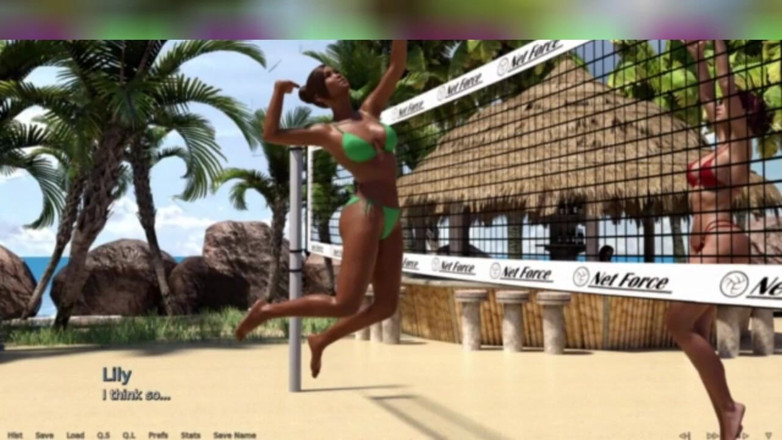 3DXXXTEEN2 Cartoon: Tres chicas calientes en la playa. 3D porno de dibujos animados...