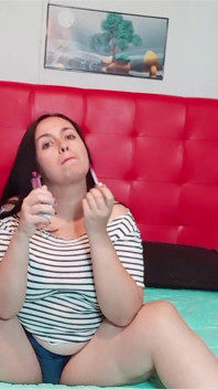 Alone and Horny, This Big-assed Latina Takes off Everything and Puts on Her Makeup to Jerk You off Mentally