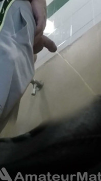 Amateur Str8 Boy Caught Peeing at Public Toilet Urinal