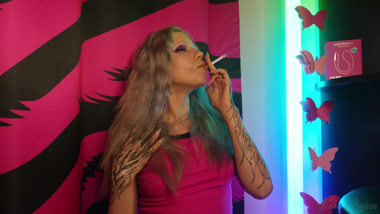Vasya Sylvia: Sexy Teen Smoking a Cigarette and Shaking Her Tits!