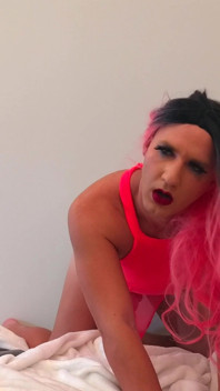 Supremely Hot Trans Dildo Fucked and Jerking