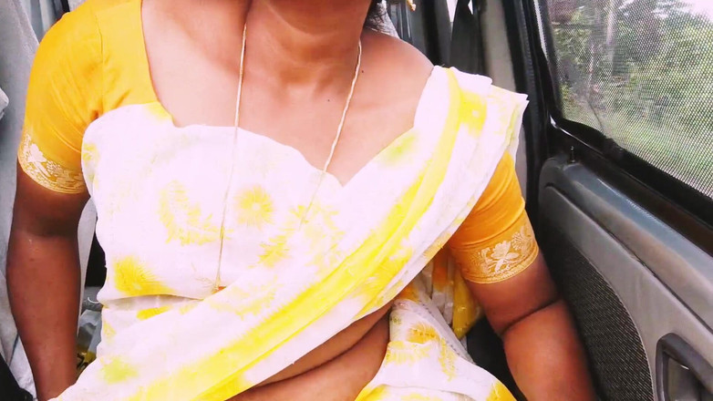 Telugu honey lips: Seks w samochodzie, indyjska Sari Pokojówka długa jazda na seks...