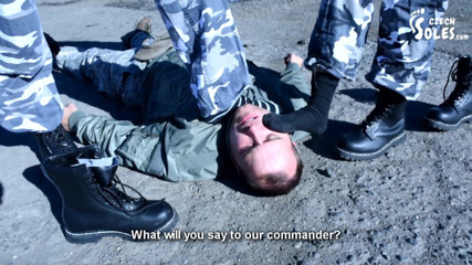 Czech Soles - foot fetish content: Bullying in the army - 3 girls vs one guy