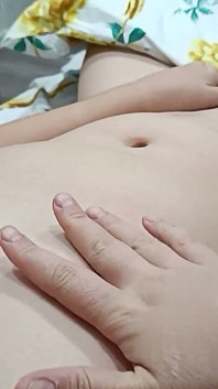 POV MILF with Hard Nipples Masturbates Pussy in Bed