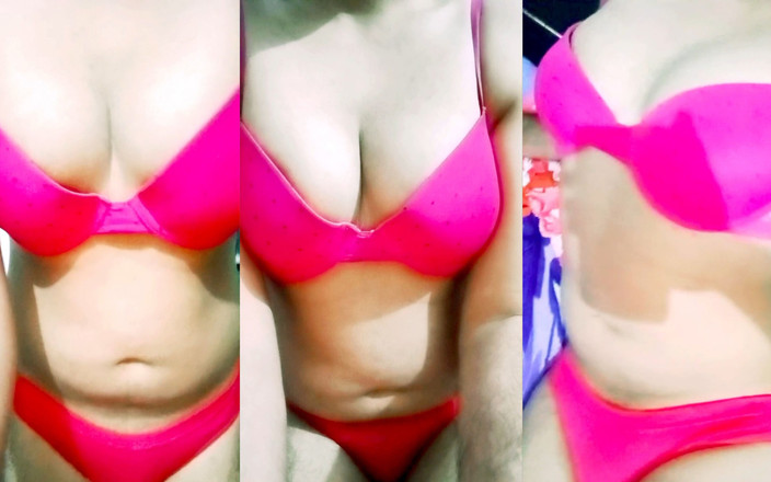 Gaurisissy: Gay Crossdresser India Gaurisissy XXX Pakai Lingerie Merah Muda Bulan...