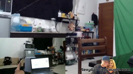 SexyGamingCouple: Tight Asian whore double cam blowjob handjob cumm on face