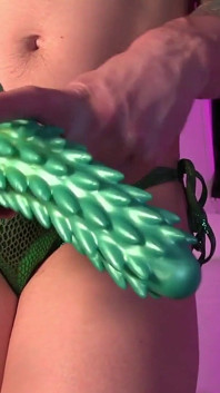 Stretched Ass Grips a Toy