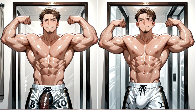 Erotic Man: Ai seksowne naoliwione mięśnie mężczyzn