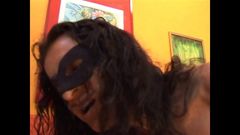 Fantastic Busty Skinny Masked MILF with Hairy Pussy Fucked and Cummed on Ass by Big Amateur Cock