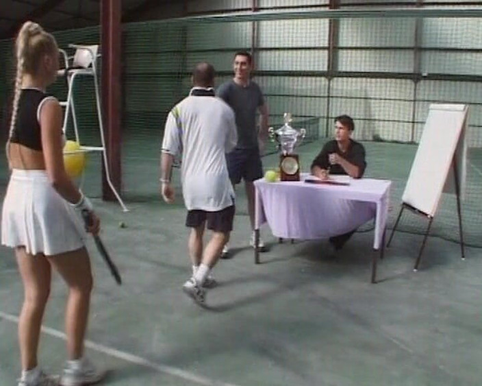 Monde Francais: French Babes Riding Dick on the Tennis Court