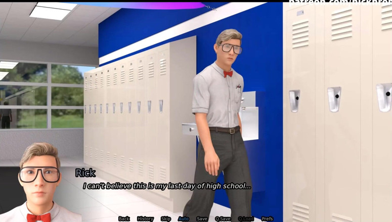 Visual Novels: SexBot 3 - tocilară sărutată de o mamă sexy în uniformă