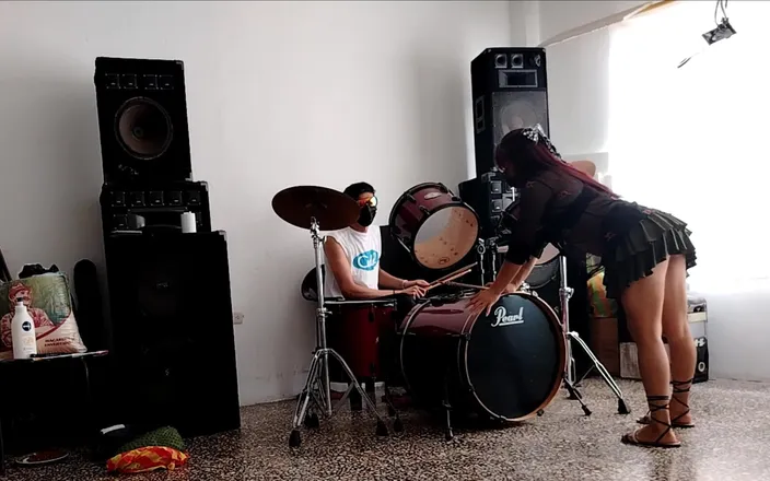 Goky: He Play the Drums for Her - She Dances, Stripping and...