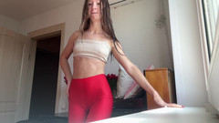 Skinny_lady69: Peregangan legging merah baru