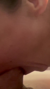 Mature Cougar Rubbing Her Saggy Boobs All Over His Legs and Sucking the Cum Out of Him and Swallowing!