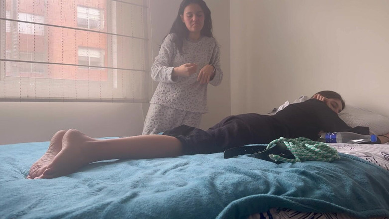 Scarlett and Chanel: She Ties Me up and Then Facesitts Me to Orgasm