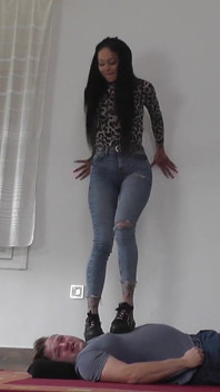 Under Beautiful Cleo's Big Platform Shoes