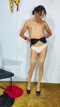 Saray Isis Sissy Undressing and Masturbating for Her Male