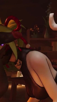 Kuki Shinobu About to Be Spitroasted by Hilichurls - Part 1 Genshin Impact Threesome Sex Video